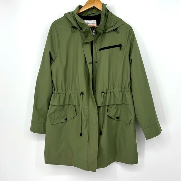 Two by Vince Camuto Olive Green Long Hooded Jacket Women’s Size Large in EUC! - Picture 1 of 11